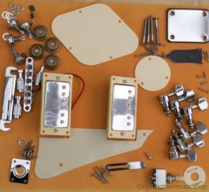 CHROME/CREAM ELECTRIC GUITAR HARDWARE KIT LES PAUL